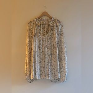H&M long sleeve tie detail sheet blouse, size XXL
